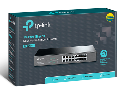 TP-Link TL-SG1016D(UN) netwerk-switch Unmanaged L2 Gigabit Ethernet (10/100/1000) Zwart