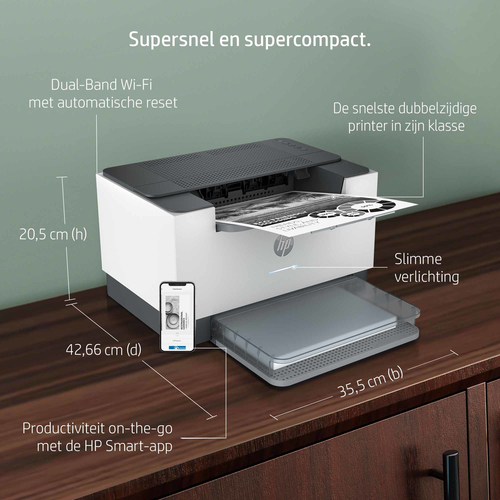 HP LaserJet M209dw printer, Zwart-wit, Printer voor Thuis en thuiskantoor, Print, Dubbelzijdig printen; Compact formaat; Energiezuinig; Dual-band Wi-Fi