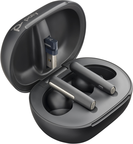 Poly Voyager Free 60+ UC M Carbon Black Earbuds + BT700 USB-C-adapter + oplaadcase met touchscreen
