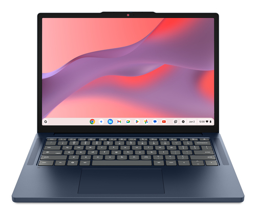 Lenovo Chrome 14M8911 MediaTek Kompanio 540 Chromebook 35,6 cm (14") WUXGA 8 GB LPDDR5x-SDRAM 128 GB UFS Wi-Fi 6E (802.11ax) ChromeOS Blauw Belgisch