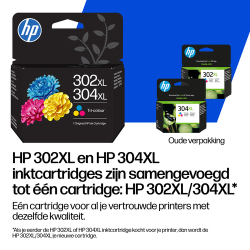 HP 302XL/304XL originele drie-kleuren inktcartridge