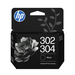 HP 302/304 combipakket met driekleuren en zwart (2-pack)