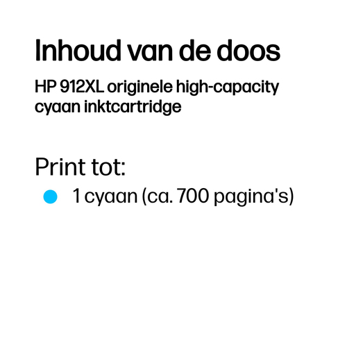 HP 912XL originele high-capacity cyaan inktcartridge
