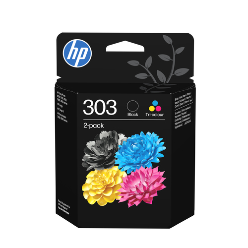 HP 303 originele zwarte/drie-kleuren inktcartridges, 2-pack