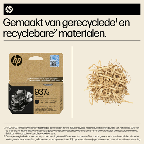 HP 937e EvoMore originele zwarte inktcartridge