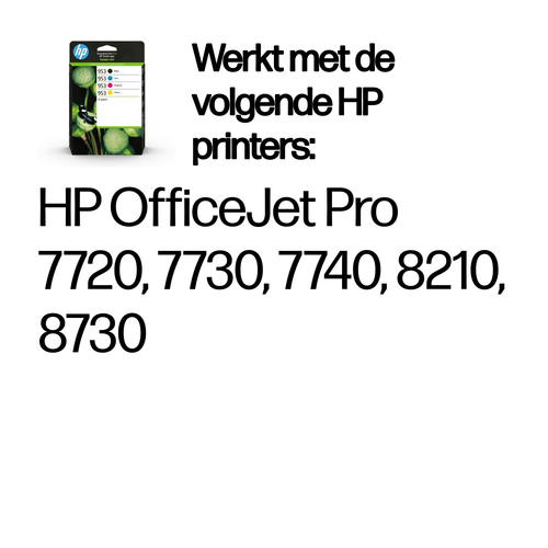 HP 953 4-pack originele inktcartridges, cyaan/magenta/geel