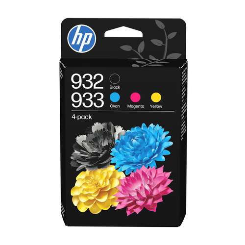 HP 932 zwarte/933 cyaan/magenta/gele originele inkt, 4-pack