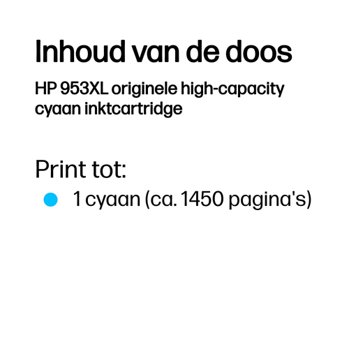 HP 953XL originele high-capacity cyaan inktcartridge