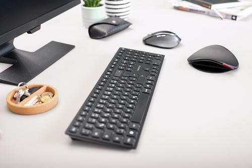 CHERRY KW 9100 SLIM toetsenbord Universeel RF-draadloos + Bluetooth QWERTZ Duits Zwart