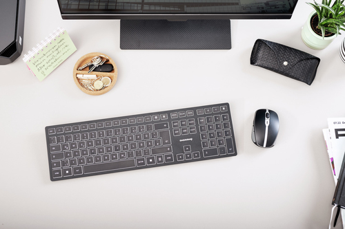 CHERRY KW 9100 SLIM toetsenbord Universeel RF-draadloos + Bluetooth QWERTZ Duits Zwart