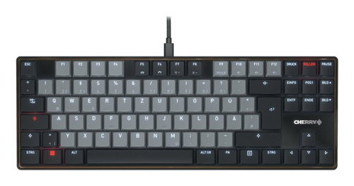 CHERRY KC 500 MX LP TKL toetsenbord Thuis/Werk USB QWERTZ Duits Zwart, Grijs