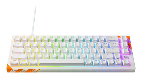 CHERRY K5 PRO TMR COMPACT toetsenbord Gamen USB QWERTY Amerikaans Engels Oranje, Wit