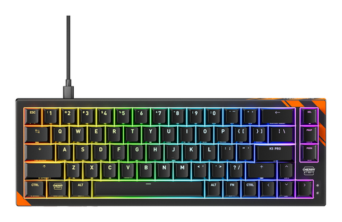 CHERRY K5 PRO TMR COMPACT toetsenbord Gamen USB QWERTY Amerikaans Engels Zwart, Oranje