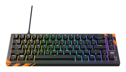 CHERRY K5 PRO TMR COMPACT toetsenbord Gamen USB QWERTY Amerikaans Engels Zwart, Oranje