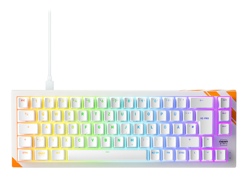 CHERRY K5 PRO TMR COMPACT toetsenbord Gamen USB QWERTZ Duits Oranje, Wit