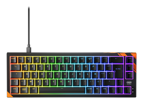 CHERRY K5 PRO TMR COMPACT toetsenbord Gamen USB AZERTY Frans Zwart, Oranje