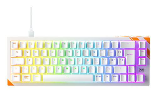 CHERRY K5 PRO TMR COMPACT toetsenbord Gamen USB QWERTY Brits Engels Oranje, Wit