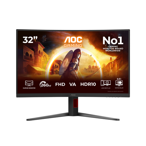 AOC G4 C32G4Z computer monitor 80 cm (31.5") 1920 x 1080 Pixels Full HD LCD Zwart, Rood