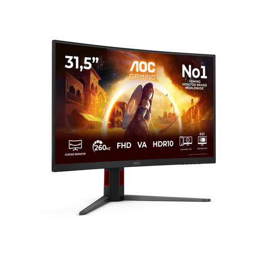 AOC G4 C32G4Z computer monitor 80 cm (31.5") 1920 x 1080 Pixels Full HD LCD Zwart, Rood