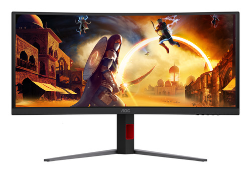 AOC G4 CU34G4CA computer monitor 86,4 cm (34") 3440 x 1440 Pixels Wide Quad HD Zwart, Rood
