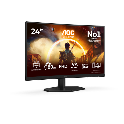 AOC G4 23.6" VA FHD 180Hz computer monitor 59,9 cm (23.6") 1920 x 1080 Pixels Full HD LCD Zwart, Rood