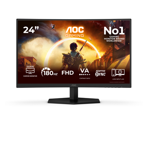 AOC G4 23.6" VA FHD 180Hz computer monitor 59,9 cm (23.6") 1920 x 1080 Pixels Full HD LCD Zwart, Rood