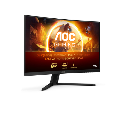 AOC G4 CQ32G4VE computer monitor 81,3 cm (32") 2560 x 1440 Pixels Quad HD LCD Zwart, Grijs