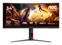 AOC G4 CU34G4Z computer monitor 86,4 cm (34") 3440 x 1440 Pixels Wide Quad HD LED Zwart, Rood