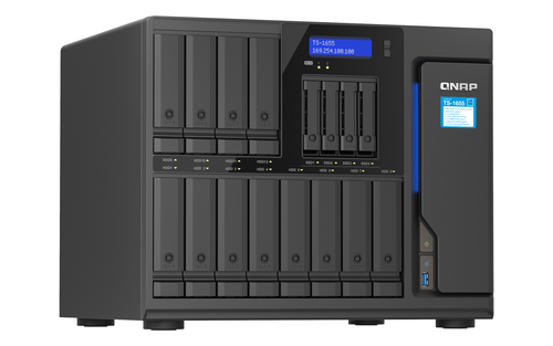 QNAP TS-1655 NAS Tower Intel Atom® C5125 8 GB DDR4 0 TB QNAP Turbo System Zwart