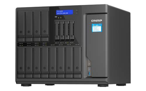 QNAP TS-1655 NAS Tower Intel Atom® C5125 8 GB DDR4 0 TB QNAP Turbo System Zwart