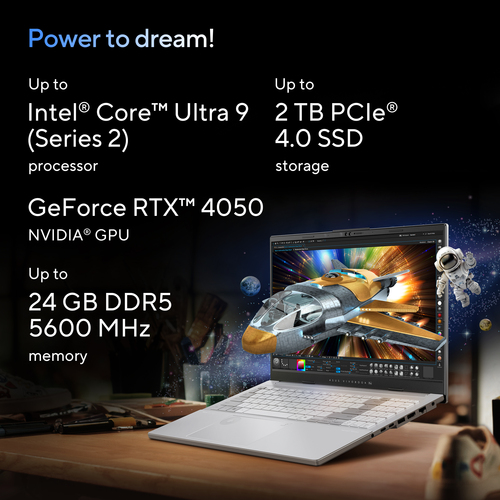 ASUS Vivobook Pro 15 OLED N6506CU-MA040WS Intel Core Ultra 9 285H Laptop 39,6 cm (15.6") 3K 24 GB DDR5-SDRAM 1 TB SSD NVIDIA GeForce RTX 4050 Wi-Fi 6E (802.11ax) Windows 11 Home Belgisch Zwart, Grijs