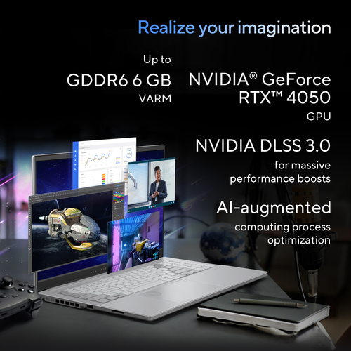 ASUS Vivobook Pro 15 OLED N6506CU-MA040WS Intel Core Ultra 9 285H Laptop 39,6 cm (15.6") 3K 24 GB DDR5-SDRAM 1 TB SSD NVIDIA GeForce RTX 4050 Wi-Fi 6E (802.11ax) Windows 11 Home Belgisch Zwart, Grijs