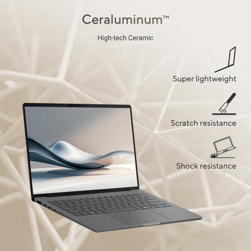 ASUS Zenbook A14 UX3407QA-QD220W Copilot+ PC Qualcomm Snapdragon X1-26-100 Laptop 35,6 cm (14") WUXGA 32 GB LPDDR5x-SDRAM 1 TB SSD Wi-Fi 6E (802.11ax) Windows 11 Home Belgisch Grijs