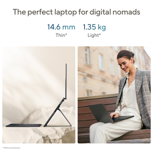 ASUS Zenbook Duo UX8406CA-QL038W Intel Core Ultra 7 255H Hybride (2-in-1) 35,6 cm (14") Touchscreen WUXGA 32 GB LPDDR5x-SDRAM 1 TB SSD Wi-Fi 7 (802.11be) Windows 11 Home Belgisch Grijs