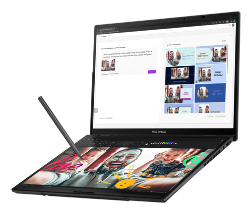ASUS Zenbook Duo UX8406CA-QLNADW Intel Core Ultra 7 255H Hybride (2-in-1) 35,6 cm (14") Touchscreen Full HD 32 GB LPDDR5x-SDRAM 1 TB SSD Wi-Fi 7 (802.11be) Windows 11 Home Grijs AZERTY Belgisch