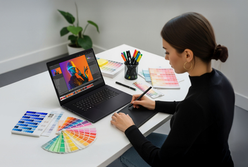 ASUS ProArt P16 H7606WP-SRNA6X Copilot+ PC AMD Ryzen AI 9 HX 370 Laptop 40,6 cm (16") Touchscreen 3K 64 GB LPDDR5x-SDRAM 1 TB SSD NVIDIA GeForce RTX 5070 Wi-Fi 7 (802.11be) Windows 11 Pro Zwart AZERTY Belgisch