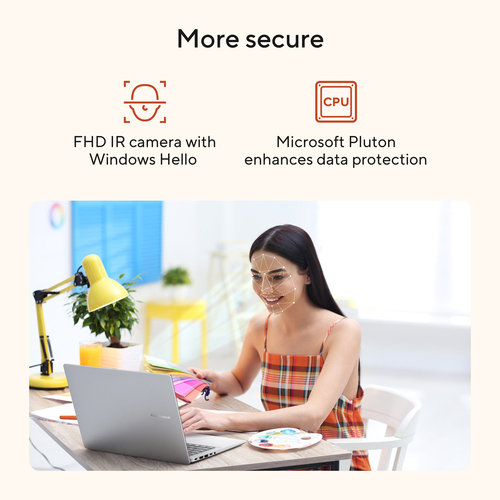 ASUS Vivobook 18 M1807HA-S16512W Copilot+ PC AMD Ryzen™ 7 260 Laptop 46,7 cm (18.4") WUXGA 16 GB DDR5-SDRAM 512 GB SSD Wi-Fi 6 (802.11ax) Windows 11 Home Zilver AZERTY Belgisch