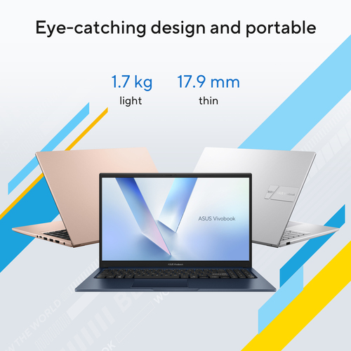 ASUS Vivobook 15 X1504MA-BQ048W Intel Core 5 320 Laptop 39,6 cm (15.6") Full HD 16 GB DDR5-SDRAM 512 GB SSD Wi-Fi 6 (802.11ax) Windows 11 Home Belgisch Blauw