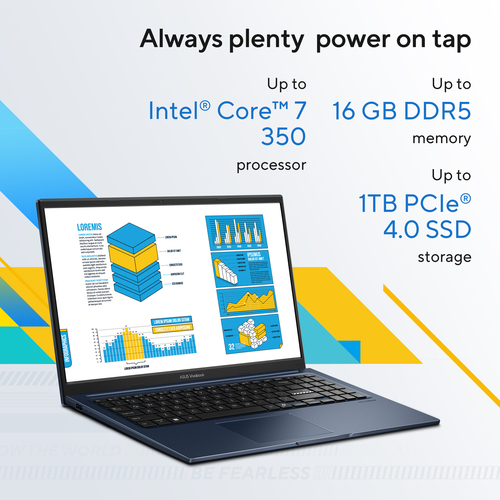 ASUS Vivobook 15 X1504MA-BQ048W Intel Core 5 320 Laptop 39,6 cm (15.6") Full HD 16 GB DDR5-SDRAM 512 GB SSD Wi-Fi 6 (802.11ax) Windows 11 Home Belgisch Blauw