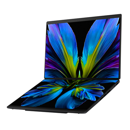 ASUS Zenbook Duo UX8407AA-SN481WS Intel Core Ultra 9 386H Laptop 35,6 cm (14") Touchscreen 3K 32 GB LPDDR5x-SDRAM 1 TB SSD Wi-Fi 7 (802.11be) Windows 11 Home Grijs AZERTY Belgisch