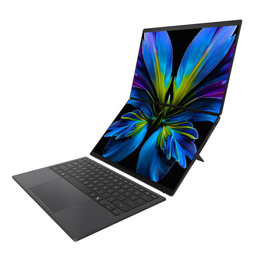 ASUS Zenbook Duo UX8407AA-SN481WS Intel Core Ultra 9 386H Laptop 35,6 cm (14") Touchscreen 3K 32 GB LPDDR5x-SDRAM 1 TB SSD Wi-Fi 7 (802.11be) Windows 11 Home Grijs AZERTY Belgisch