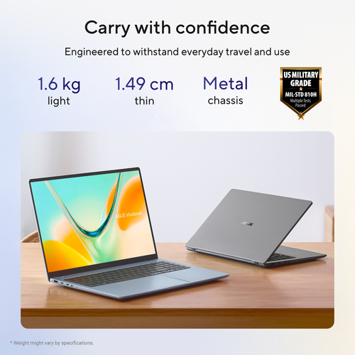 ASUS Vivobook S16 S5608QA-MB255W Copilot+ PC Snapdragon X1-26-101 Laptop 40,6 cm (16") WUXGA 8 GB LPDDR5x-SDRAM 256 GB SSD Wi-Fi 6E (802.11ax) Windows 11 Home Blauw AZERTY Belgisch