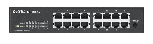 Zyxel GS1100-16 Unmanaged Gigabit Ethernet (10/100/1000) Zwart