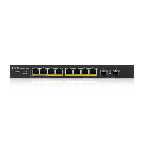 Zyxel GS1900-10HP Managed L2 Gigabit Ethernet (10/100/1000) Power over Ethernet (PoE) Zwart