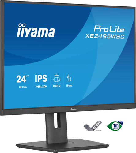 iiyama ProLite XB2495WSC-B1 computer monitor 61,2 cm (24.1") 1920 x 1200 Pixels WUXGA LED Zwart
