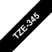 Brother TZE-345 labelprinter-tape Wit op zwart