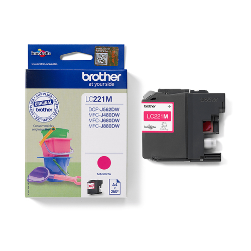 Brother LC221M inktcartridge 1 stuk(s) Origineel Magenta