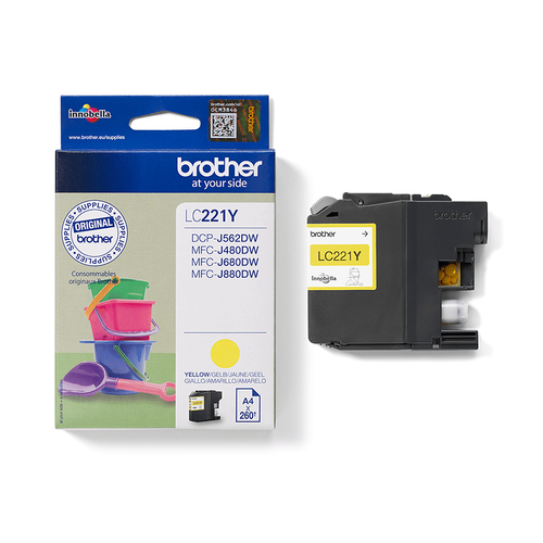 Brother LC221Y inktcartridge 1 stuk(s) Origineel Geel