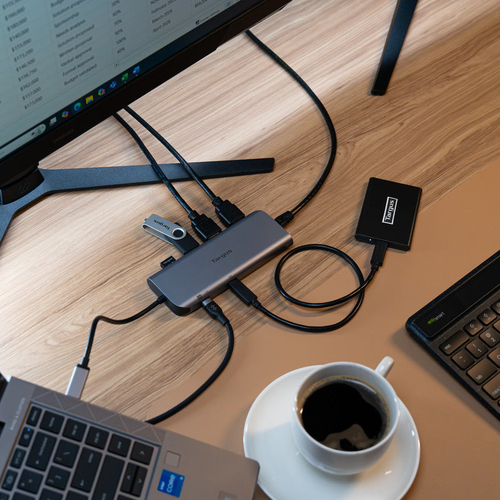 Targus DOCK427GL laptop dock & poortreplicator Bedraad USB 3.2 Gen 2 (3.1 Gen 2) Type-C Grijs