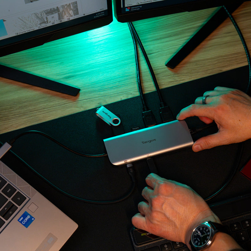 Targus DOCK427GL laptop dock & poortreplicator Bedraad USB 3.2 Gen 2 (3.1 Gen 2) Type-C Grijs